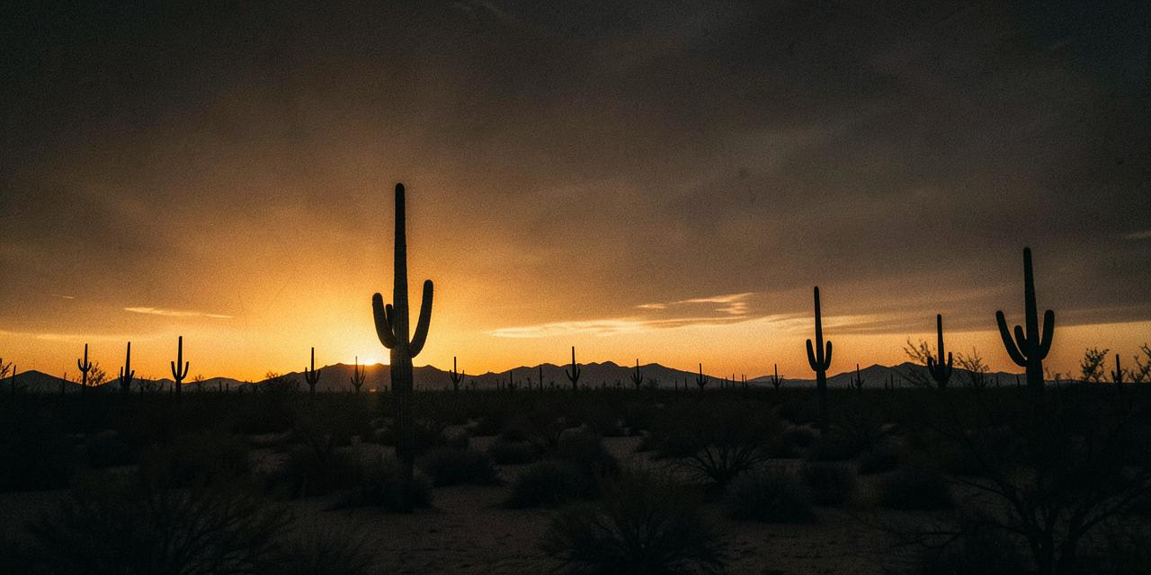 Arizona desert at golden hour